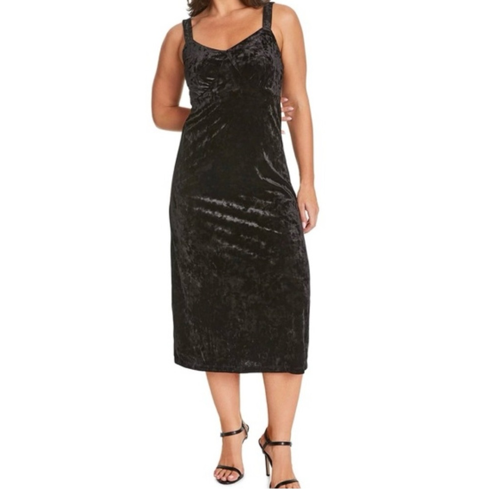 Jessica Simpson Midi Black Velvet Dress - Picture 2 of 2